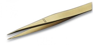 TWEEZER,4.5",BRASS,STRGHT PNT,NON-SPRKG